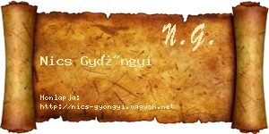 Nics Gyöngyi névjegykártya