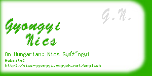 gyongyi nics business card